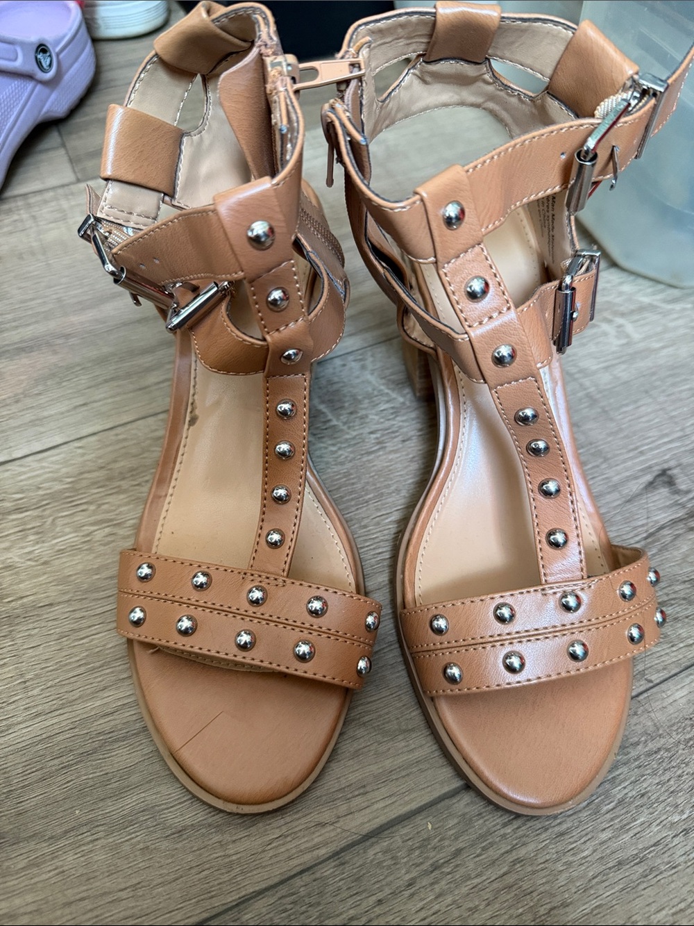 Express Tan Studded Gladiator Sandals